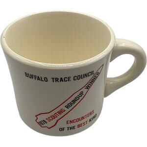 Vintage 1978 Boy Scouts B.S.A. Buffalo Trace Council Scouting Roundup Cream Mug